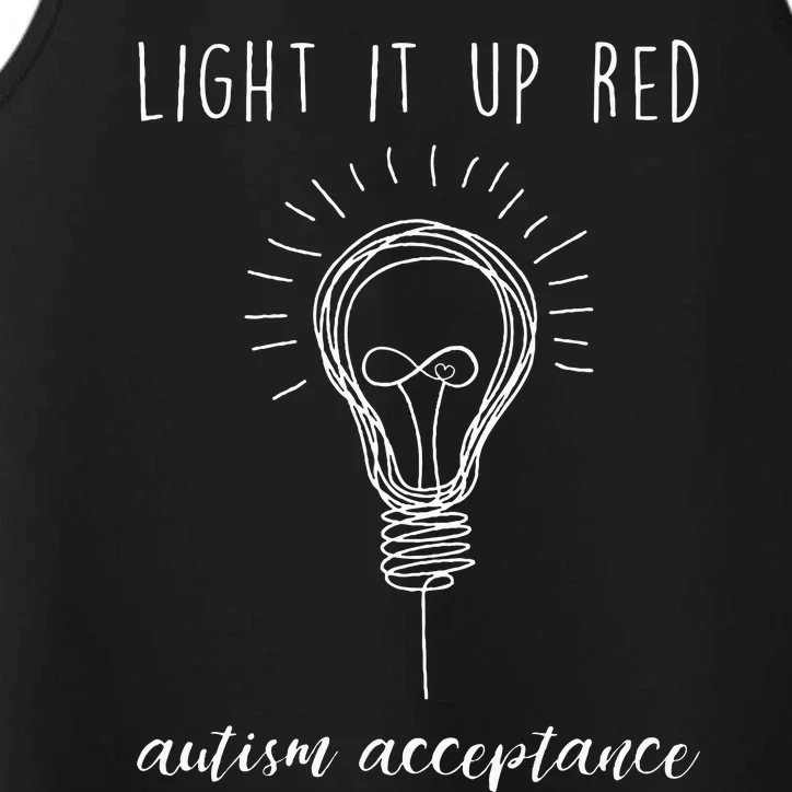 Autism Acceptance Light It Up Red Redinstead Performance Tank