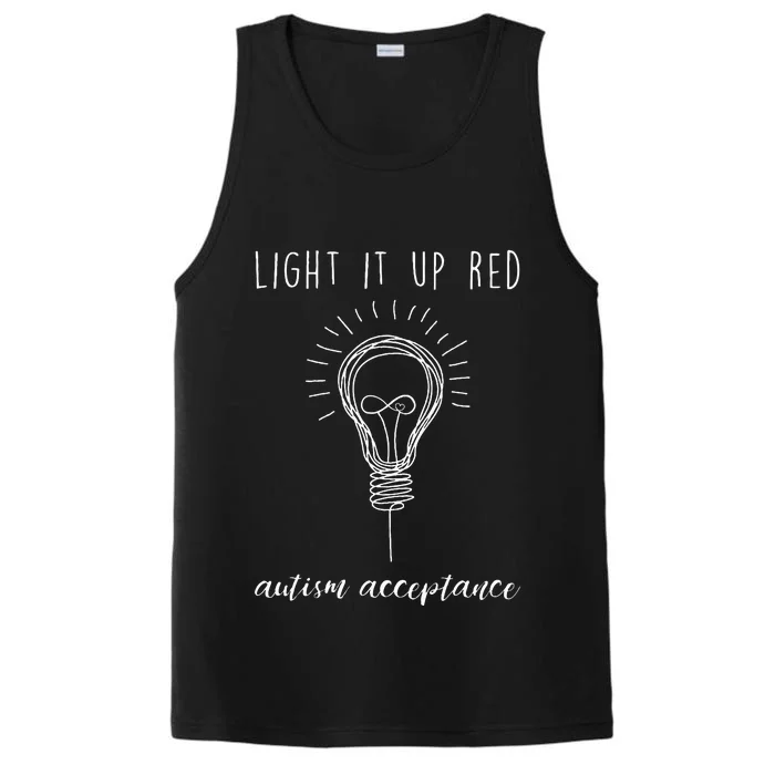 Autism Acceptance Light It Up Red Redinstead Performance Tank