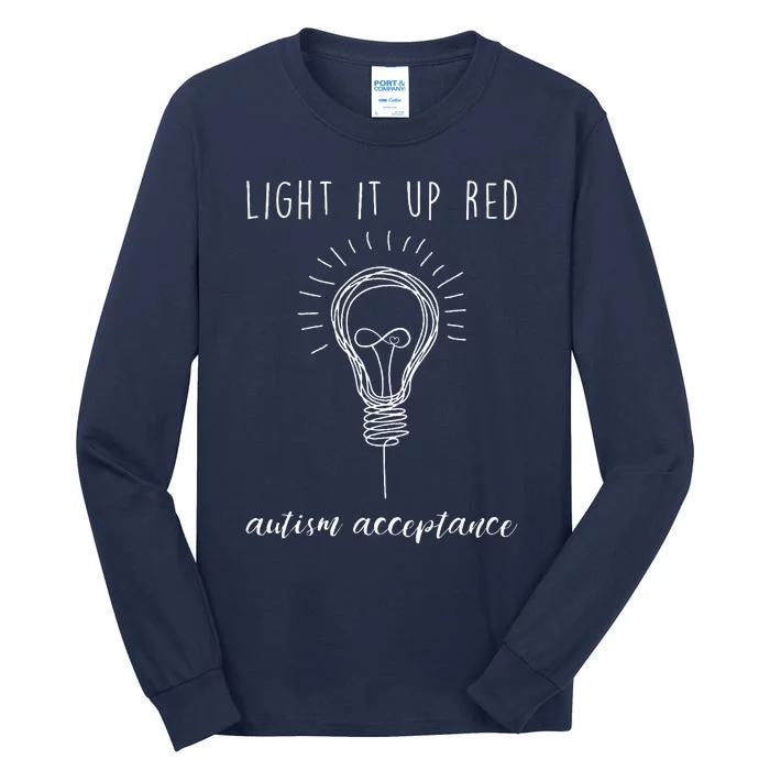 Autism Acceptance Light It Up Red Redinstead Tall Long Sleeve T-Shirt