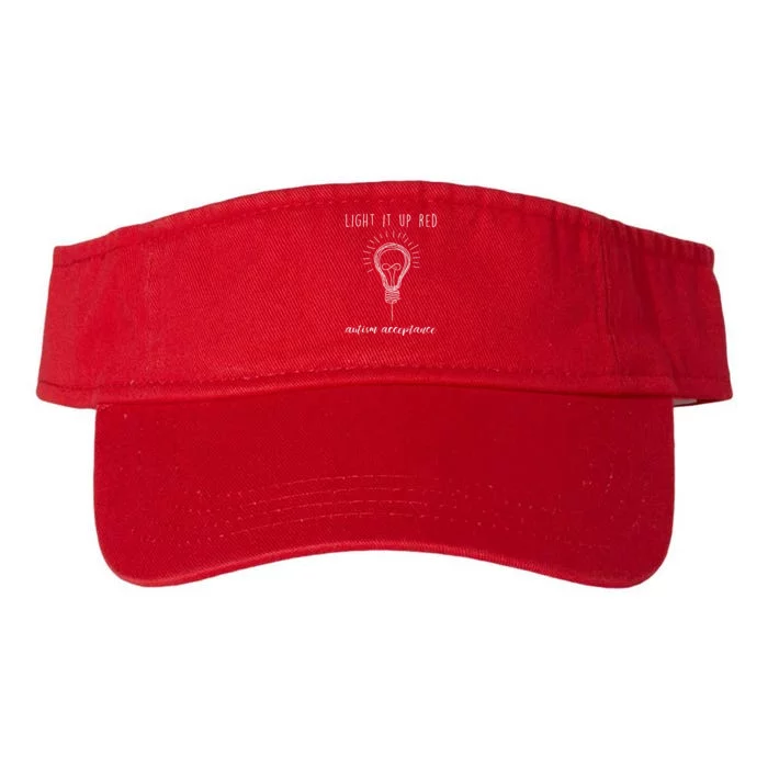 Autism Acceptance Light It Up Red Redinstead Valucap Bio-Washed Visor