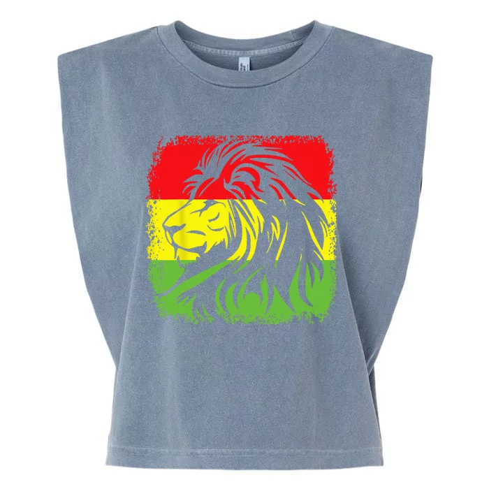 African American Lion Juneteenth Black History Month Garment-Dyed Women's Muscle Tee