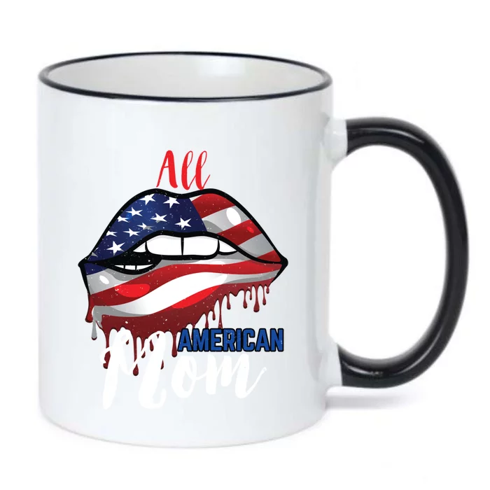 All American Mom 4th Of July Pride Patriot Flag Mother Gift Black Color Changing Mug