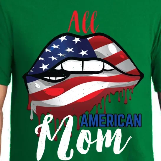 All American Mom 4th Of July Pride Patriot Flag Mother Gift Pajama Set