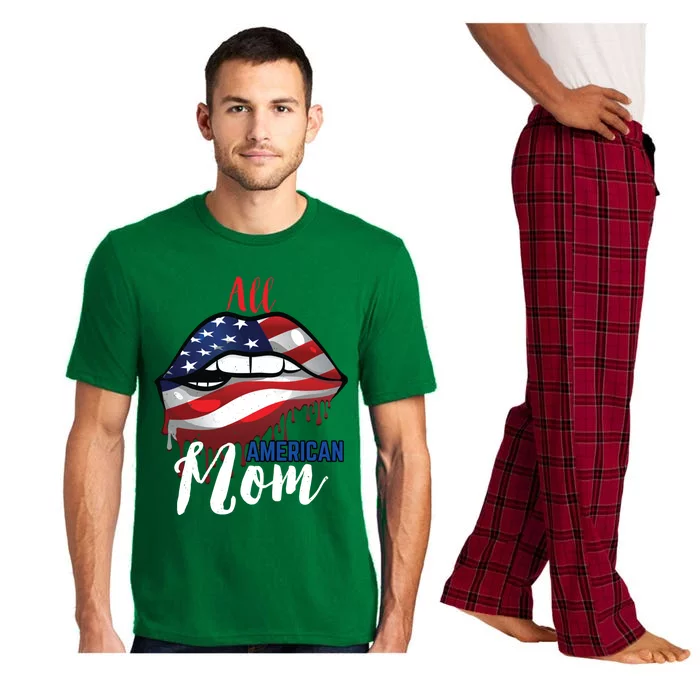 All American Mom 4th Of July Pride Patriot Flag Mother Gift Pajama Set