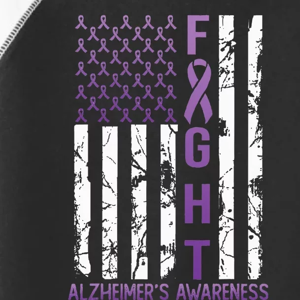 Alzheimers Awareness Month Day USA Flag Ribbon Purple Toddler Fine Jersey T-Shirt