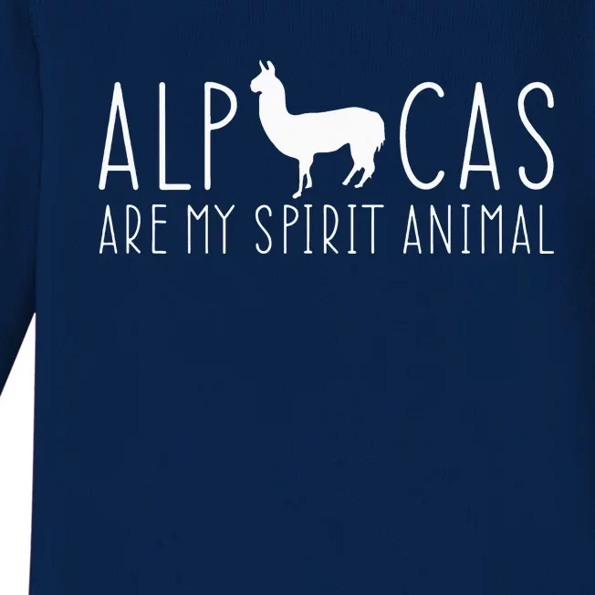 Alpacas Are My Spirit Animal Lama Llama Faith Peru Farm Baby Long Sleeve Bodysuit