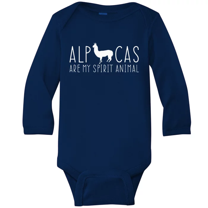 Alpacas Are My Spirit Animal Lama Llama Faith Peru Farm Baby Long Sleeve Bodysuit