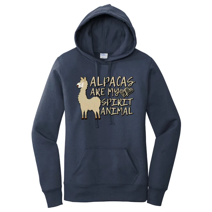 Alpacas Are My Spirit Animals Funny Llama Women's Pullover Hoodie