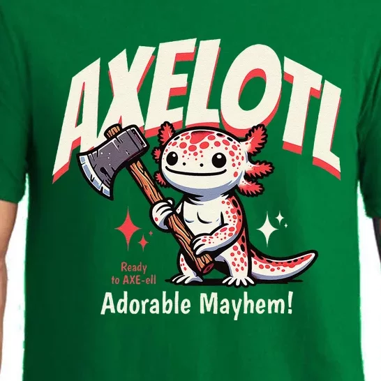 Axelotl Adorable Mayhem Funny Axolotl Animals Graphic Pajama Set