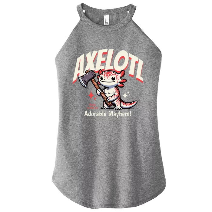 Axelotl Adorable Mayhem Funny Axolotl Animals Graphic Women’s Perfect Tri Rocker Tank