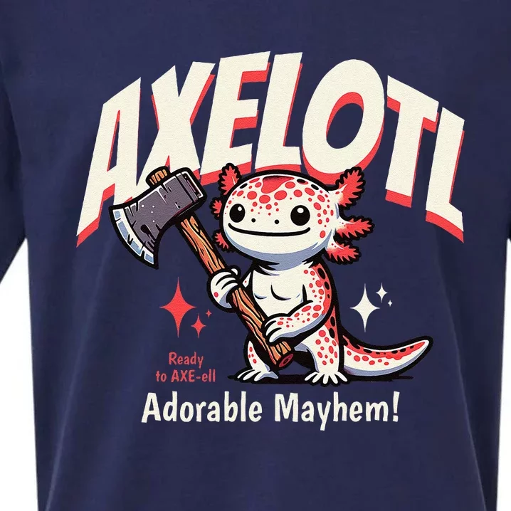 Axelotl Adorable Mayhem Funny Axolotl Animals Graphic Sueded Cloud Jersey T-Shirt