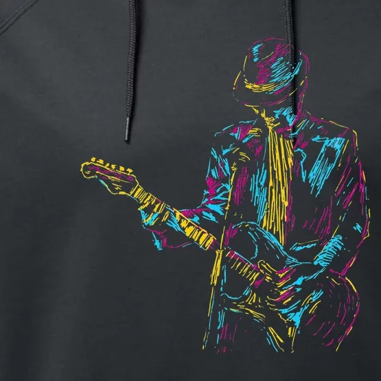 Abstract Art Musician Music Band Bass Player Performance Fleece Hoodie