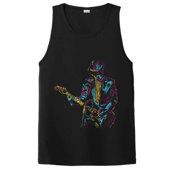 Abstract Art Musician Music Band Bass Player Performance Tank