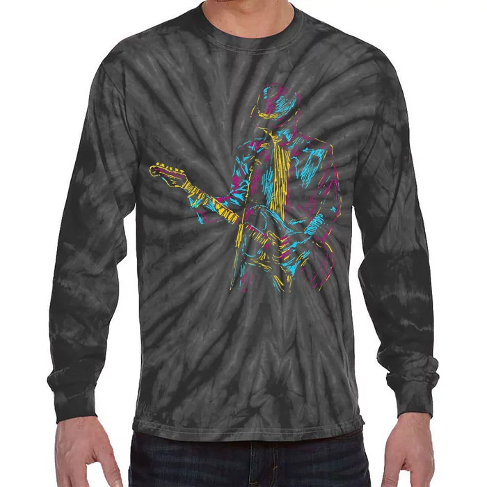 Abstract Art Musician Music Band Bass Player Tie-Dye Long Sleeve Shirt