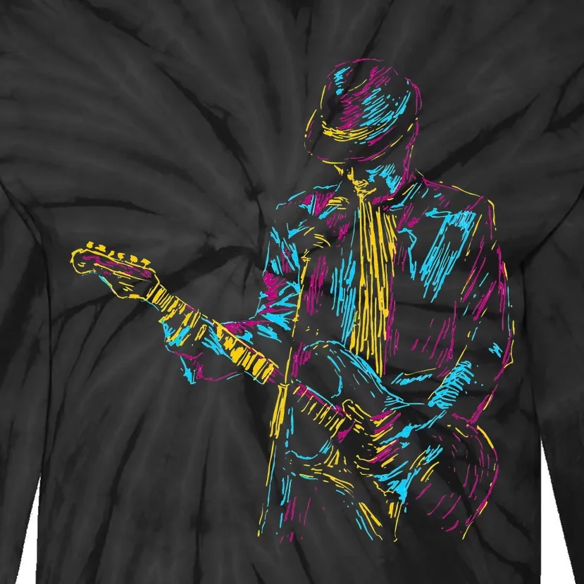 Abstract Art Musician Music Band Bass Player Tie-Dye Long Sleeve Shirt