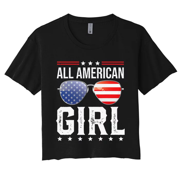 All American Matching Family Fourth 4th of July Women's Crop Top Tee