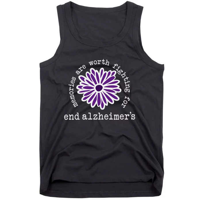 Alzheimers Awareness Memories Are Worth Fighting For Flower Tank Top