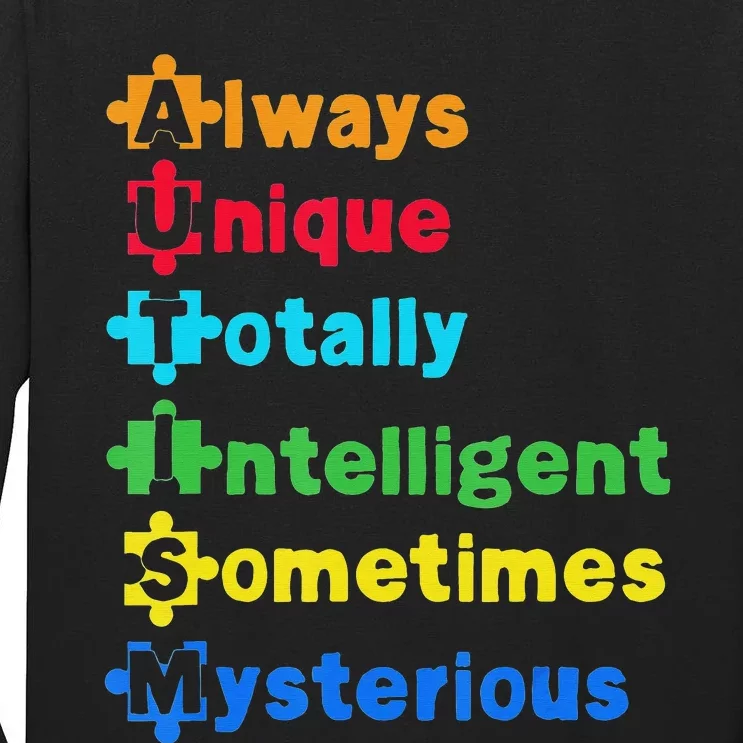 Autism Awareness Month Cute Autism Support Acceptance Tall Long Sleeve T-Shirt