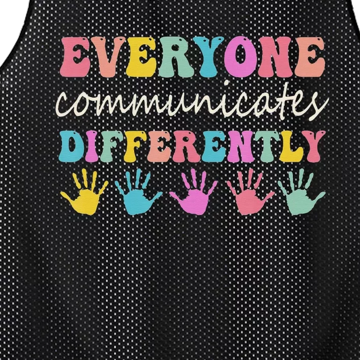 Autism Awareness Month Everyone Communicate Differently Mesh Reversible Basketball Jersey Tank