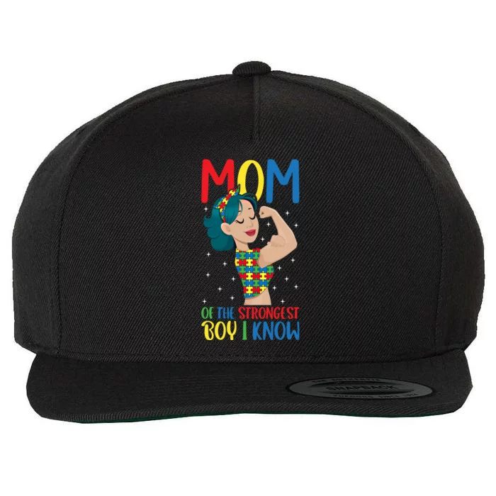 Autism Awareness Mom Of The Strongest I Know Meaningful Gift Wool Snapback Cap