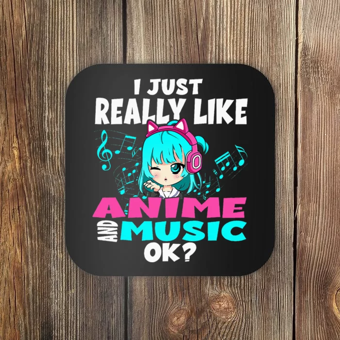 Anime And Music Kawaii Chibi Graphic Coaster