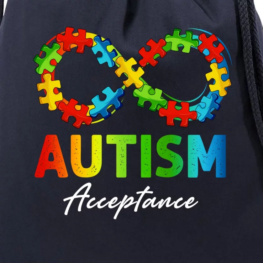 Autism Awareness Month Live Love Autistic Acceptance Autism Gift Drawstring Bag