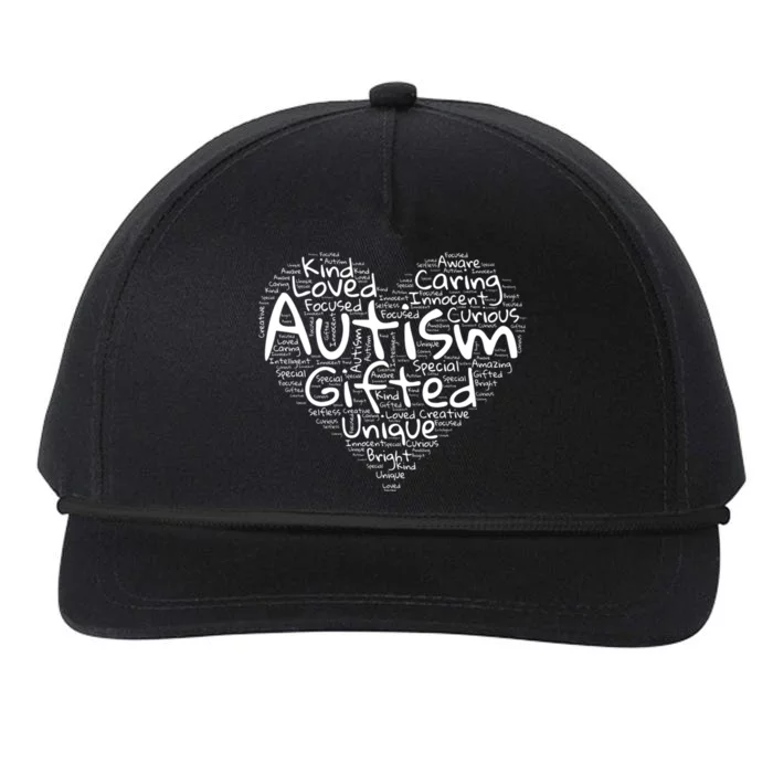 Autism Awareness Month Proud Autism Mom Autism Heart Gift Snapback Five-Panel Rope Hat