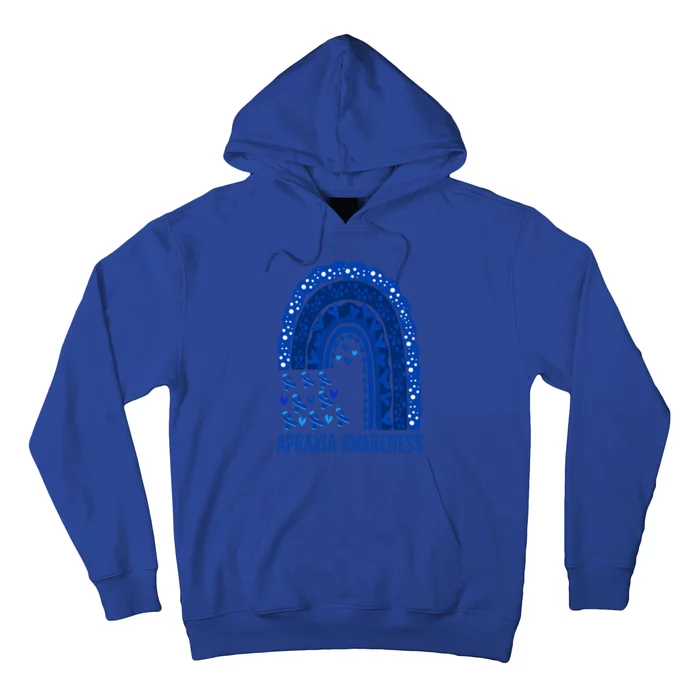 Apraxia Awareness Month Wear A Blue Ribbon In May Rainbow Gift Hoodie