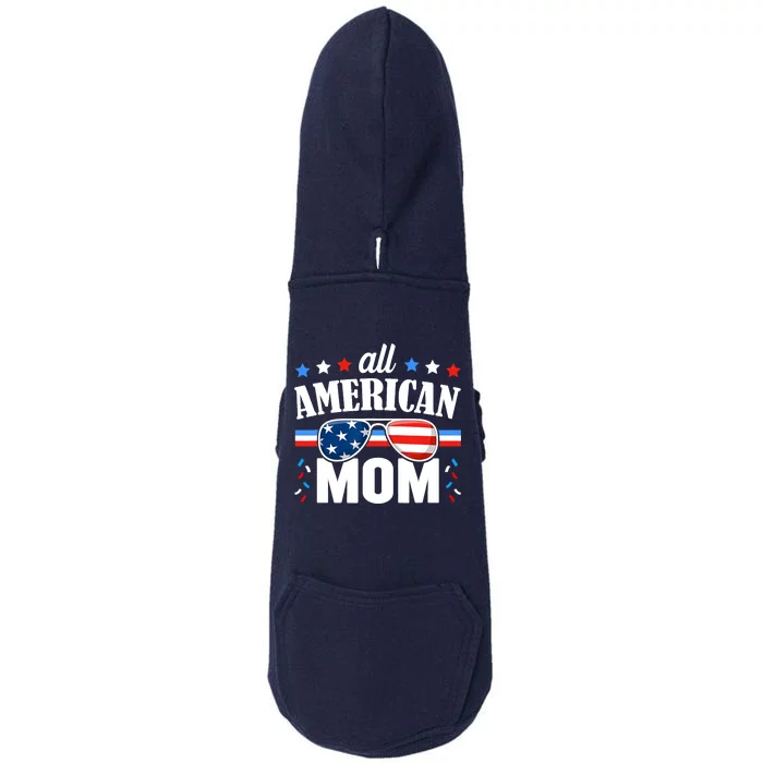 All American Mom 4th of July USA Family Matching Outfit Doggie 3-End Fleece Hoodie