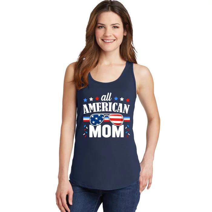 All American Mom 4th of July USA Family Matching Outfit Ladies Essential Tank