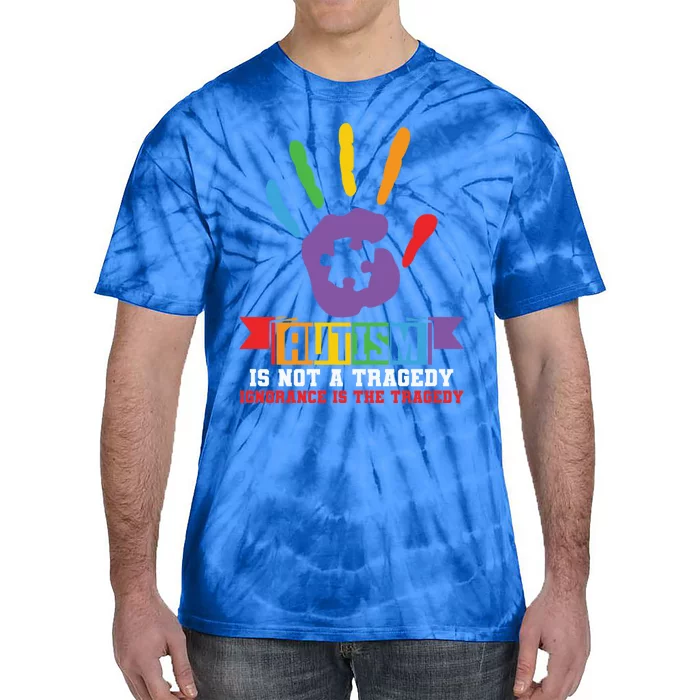 Autism Awareness Month Teacher Paraprofessionals Acceptance Gift Tie-Dye T-Shirt