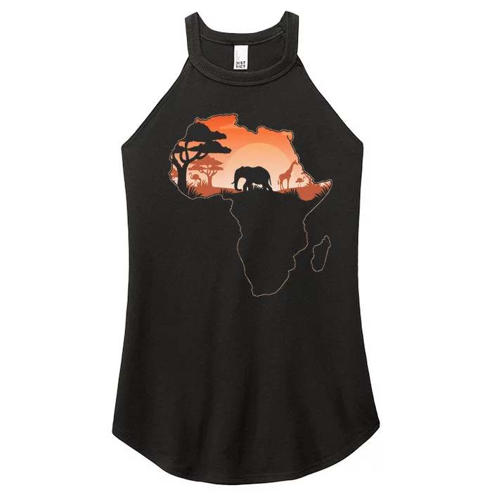 Africa Animal Map Safari African Animals Women’s Perfect Tri Rocker Tank