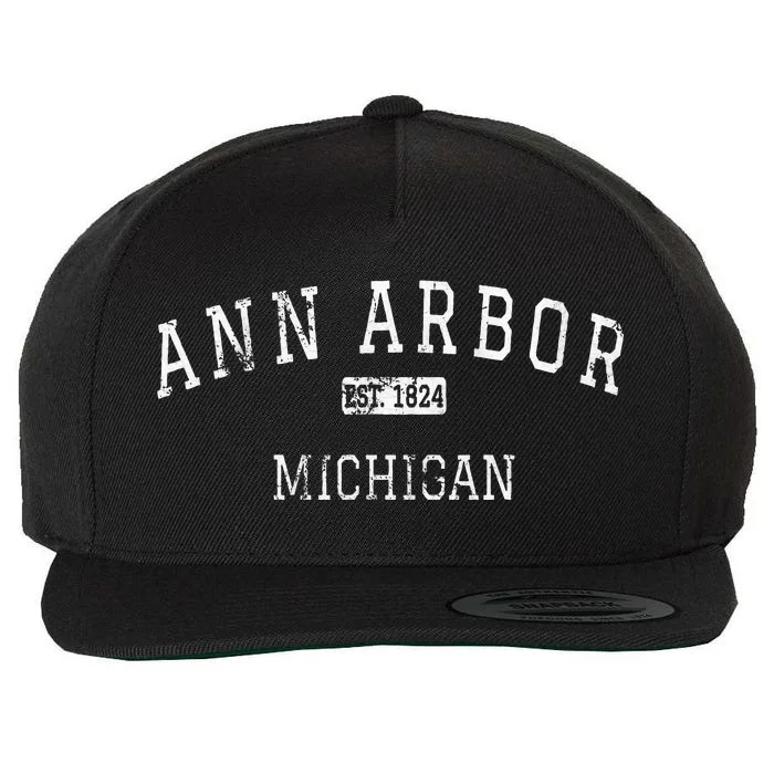 Ann Arbor Michigan MI Vintage Wool Snapback Cap