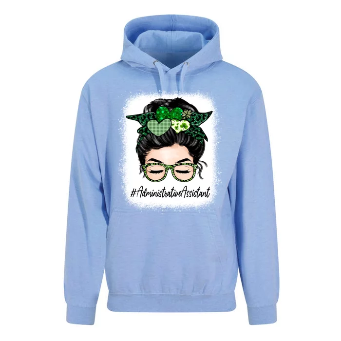 Administrative Assistant Messy Bun St Patricks Day Shamrock Great Gift Unisex Surf Hoodie