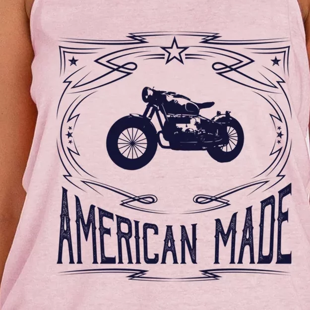 Americana American Made Cool Gift Women's Knotted Racerback Tank