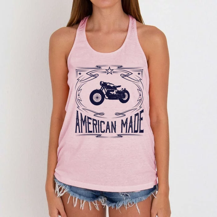 Americana American Made Cool Gift Women's Knotted Racerback Tank