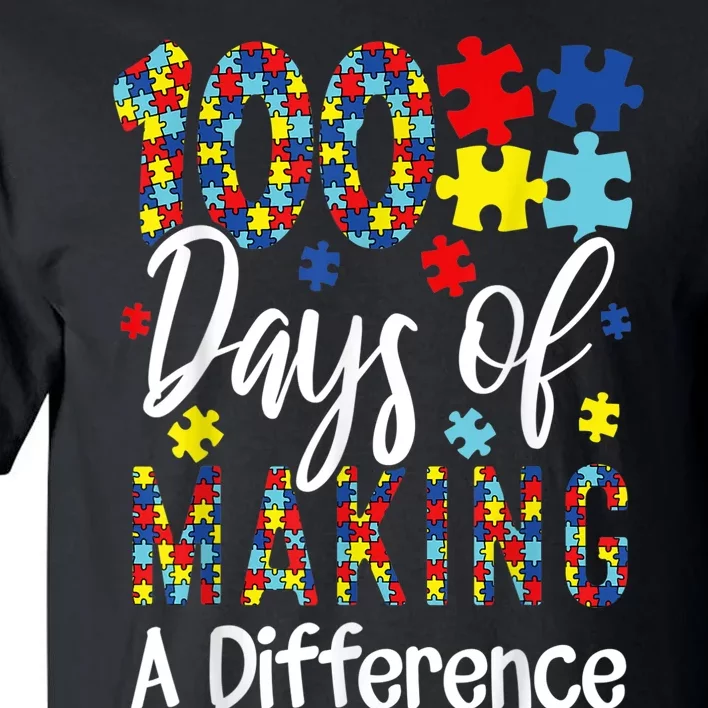 Autism Awareness month 100 days of Making Differences Tall T-Shirt