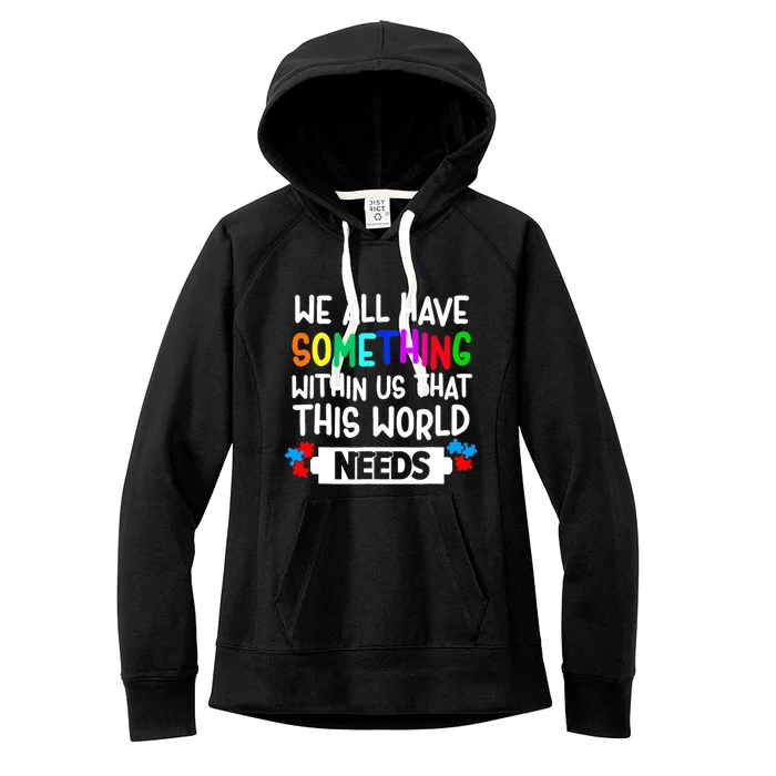 Autism Awareness Mom Dad Teacher Autism Support Month Gift Women's Fleece Hoodie