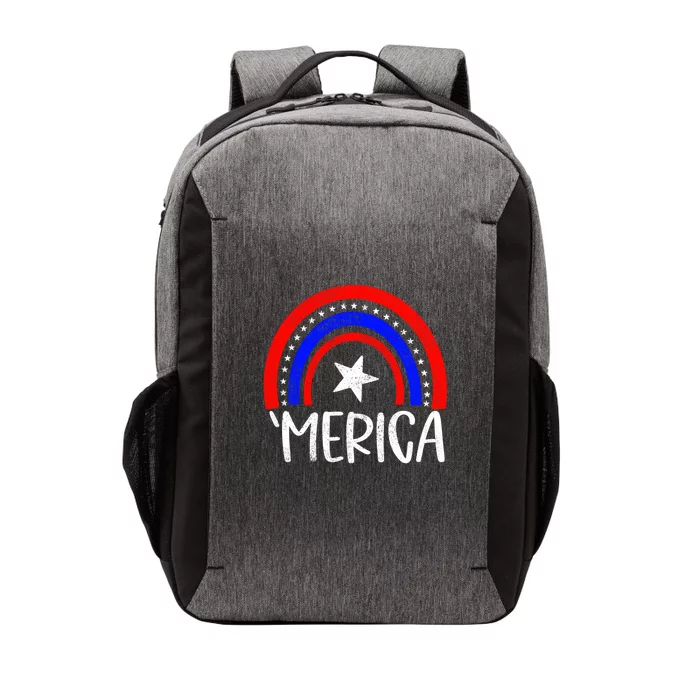 American America `Merica Rainbow Flag Patriotic 4th Of July Great Gift Vector Backpack