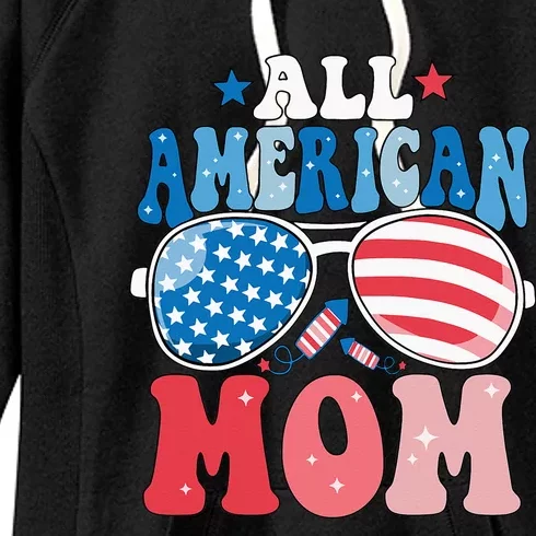 All American Mom Sunglasses 4th of July Family Matching Women's Fleece Hoodie