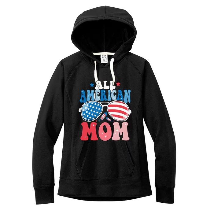 All American Mom Sunglasses 4th of July Family Matching Women's Fleece Hoodie