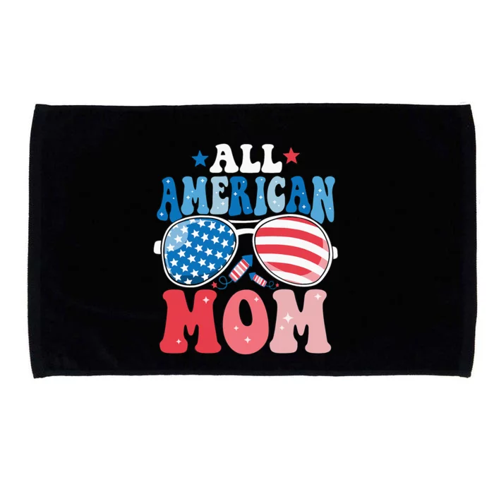 All American Mom Sunglasses 4th of July Family Matching Microfiber Hand Towel