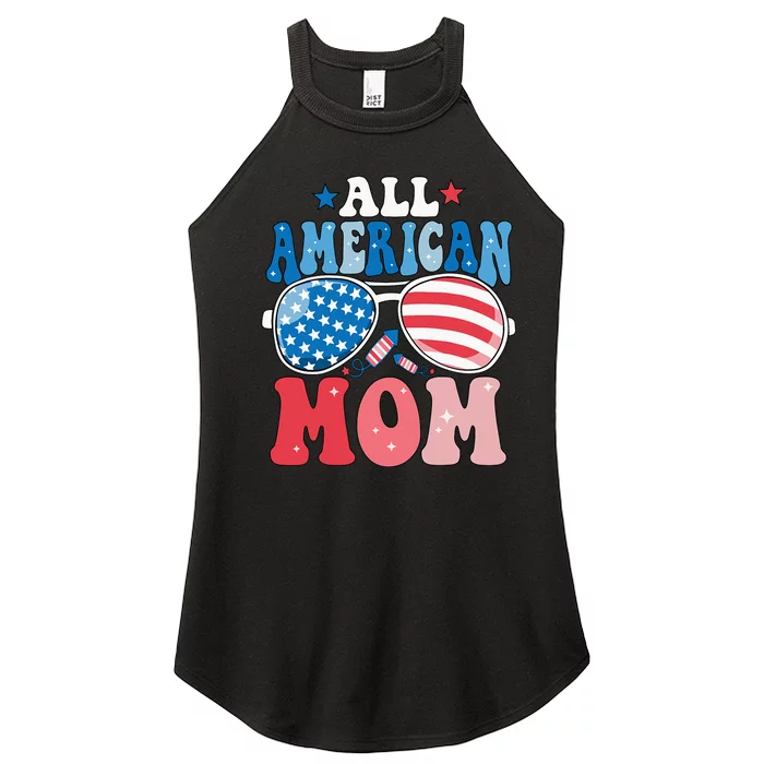 All American Mom Sunglasses 4th of July Family Matching Women’s Perfect Tri Rocker Tank