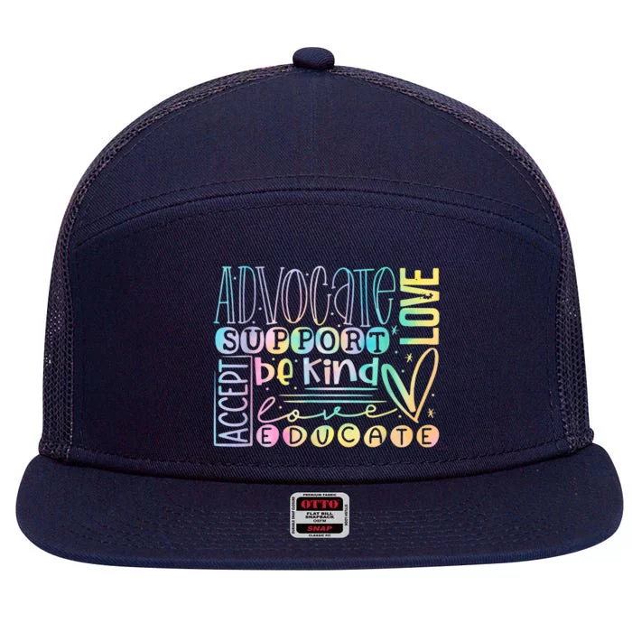 Autism Awareness Mashup 7 Panel Mesh Trucker Snapback Hat