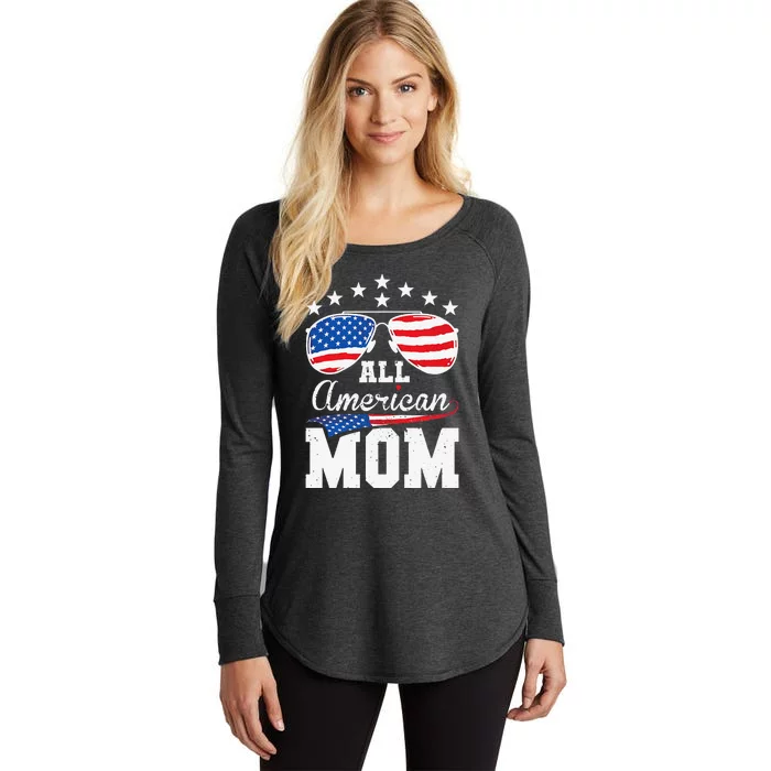 All American Mom 4th of July Matching Family Women's Perfect Tri Tunic Long Sleeve Shirt