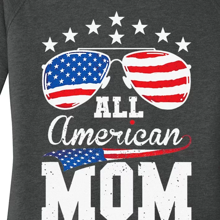 All American Mom 4th of July Matching Family Women's Perfect Tri Tunic Long Sleeve Shirt