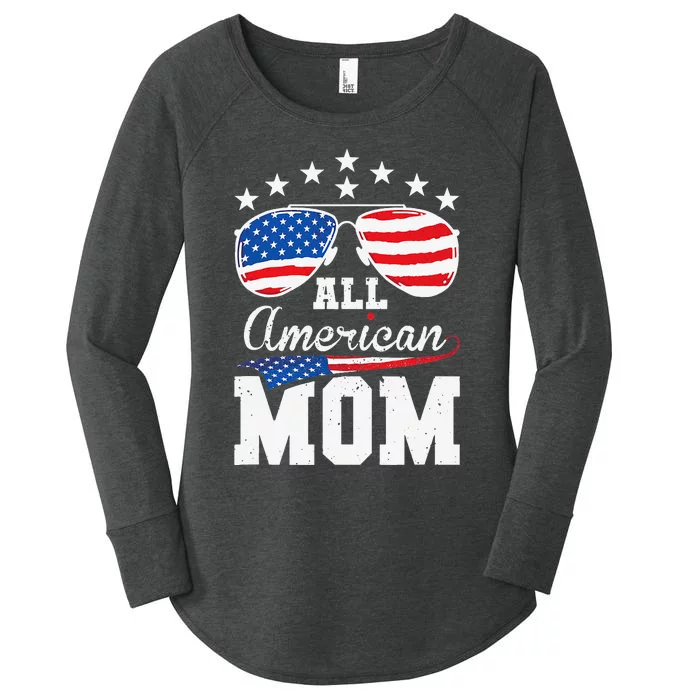 All American Mom 4th of July Matching Family Women's Perfect Tri Tunic Long Sleeve Shirt