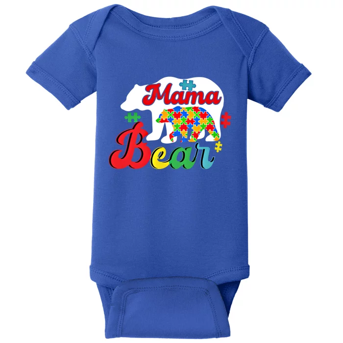 Autism Awareness Mama Bear Support Autistic Autism Mom Gift Baby Bodysuit