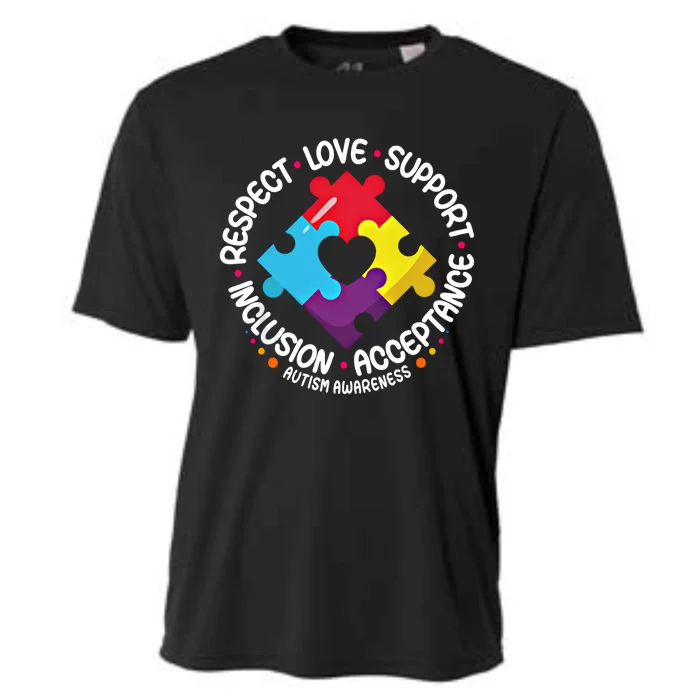 Autism Awareness Month Respect Love Support Autism Cool Gift Cooling Performance Crew T-Shirt