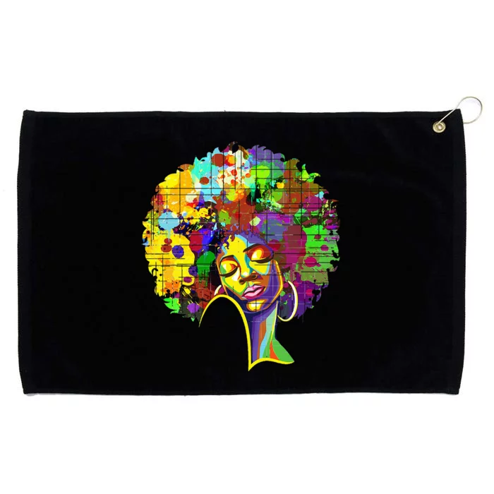 Afro American  Melanin Queen African American Grommeted Golf Towel